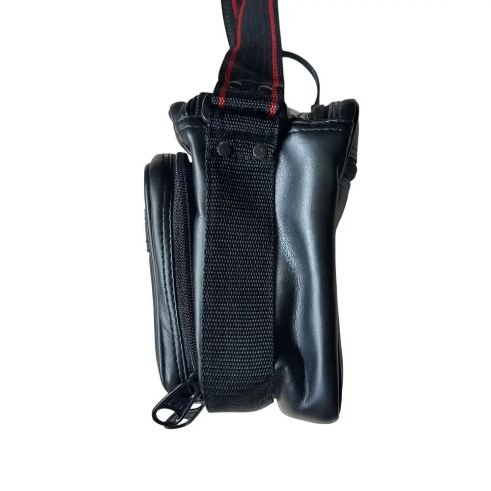 SLR Customer Padded Camera Shoulder Bag Black Red Multi-Compartment Strap